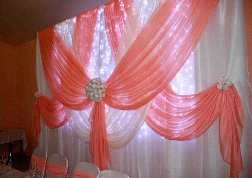Декор штор для свадьбы